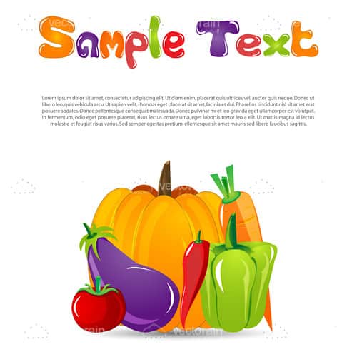 Colourful Card with Vegetables and Sample Text